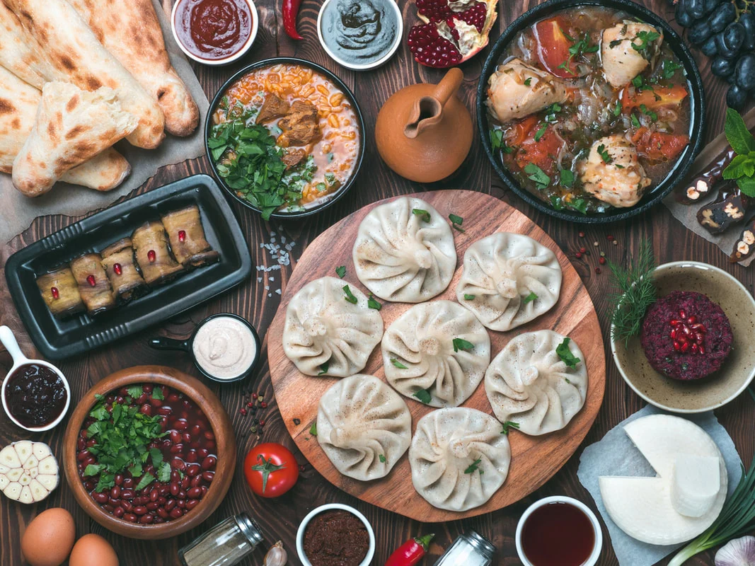 Georgian vegetarian retreat food